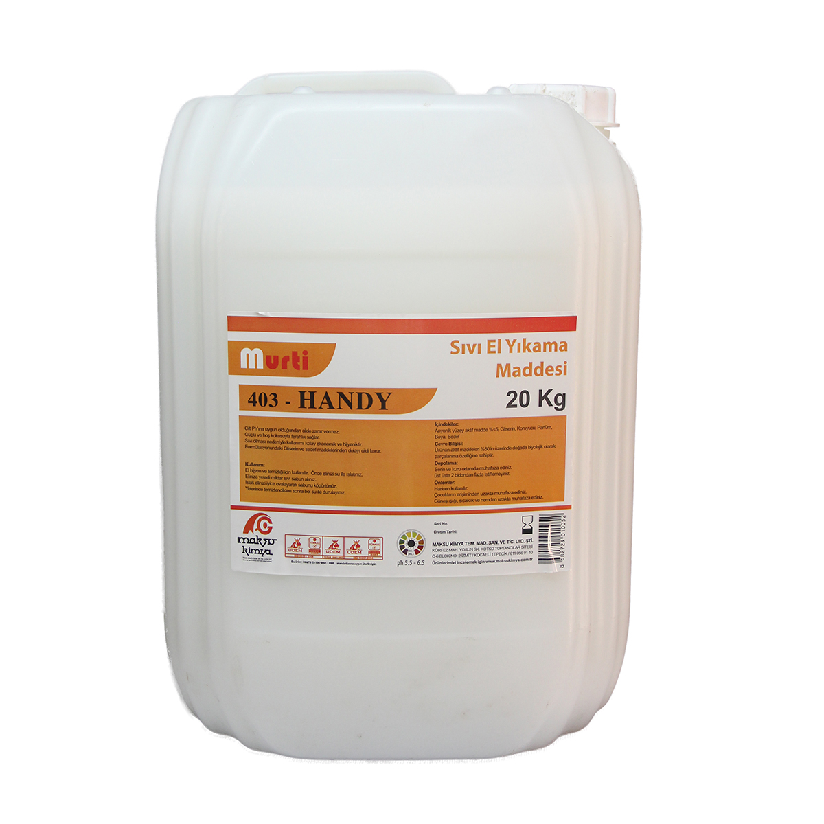 Murti Antiseptik 5 Kg Antiseptik Etkili Sıvı El Yıkama Maddesi